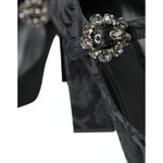Dolce & Gabbana Black Brocade Mary Janes Heels Pumps Shoes