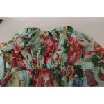 Dolce & Gabbana Multicolor Green Floral Silk Wrap Midi Dress DR28304-42