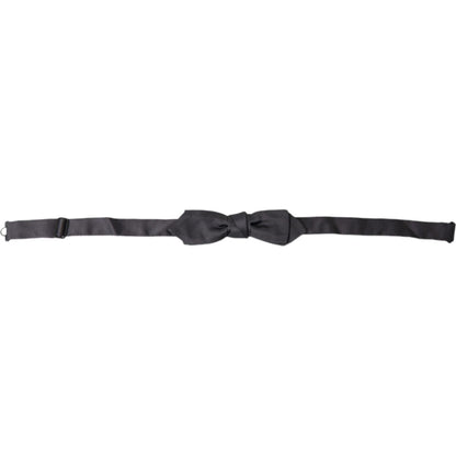 Dolce & Gabbana Dark Gray Silk Adjustable Neck Men Papillon Bow Tie
