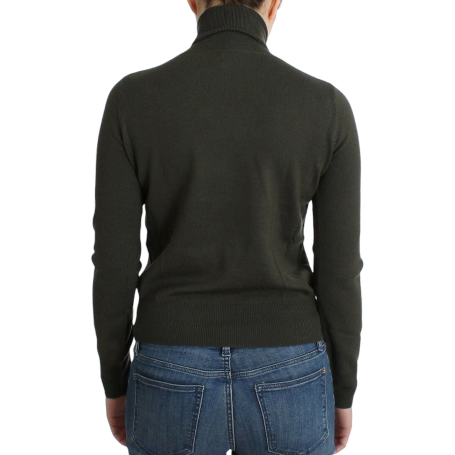 سترة جون جاليانو الأنيقة ذات الياقة المدورة من الصوف البكر باللون الأخضر