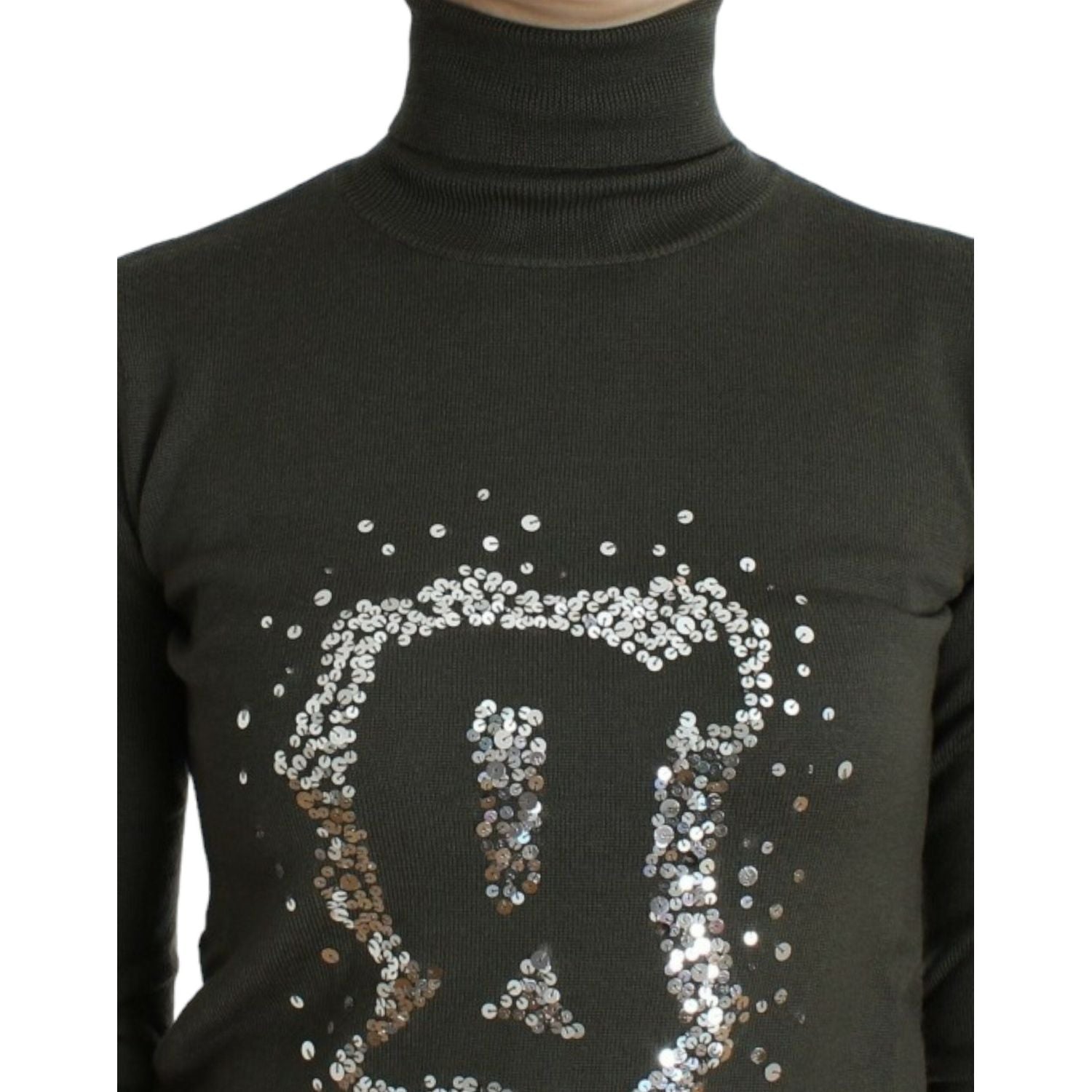 سترة جون جاليانو الأنيقة ذات الياقة المدورة من الصوف البكر باللون الأخضر