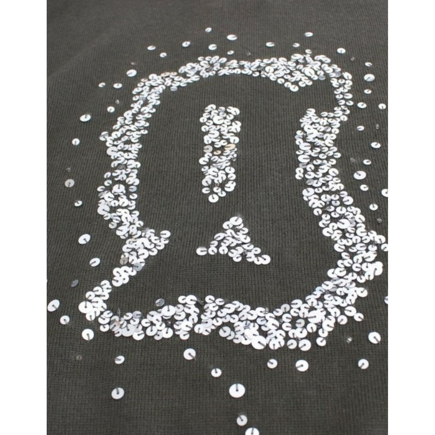 سترة جون جاليانو الأنيقة ذات الياقة المدورة من الصوف البكر باللون الأخضر