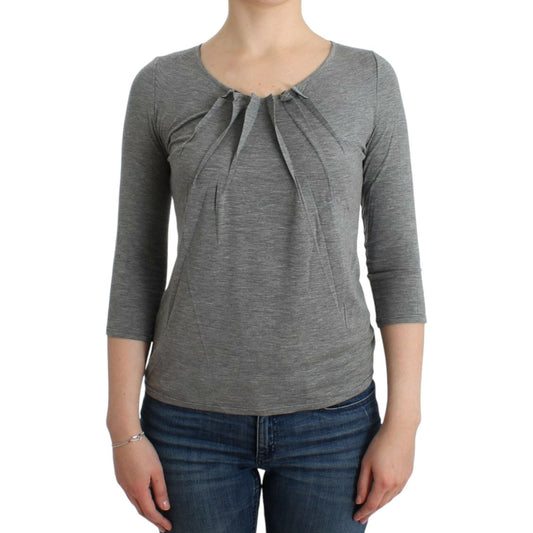 Cavalli Gray 3/4 sleeves jumper top SIG12080-2