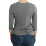 Cavalli Gray 3/4 sleeves jumper top SIG12080-2