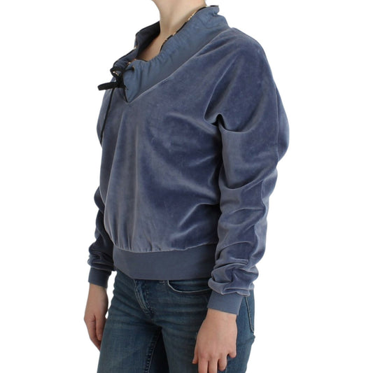 Cavalli Blue velvet cotton sweater SIG11901-42