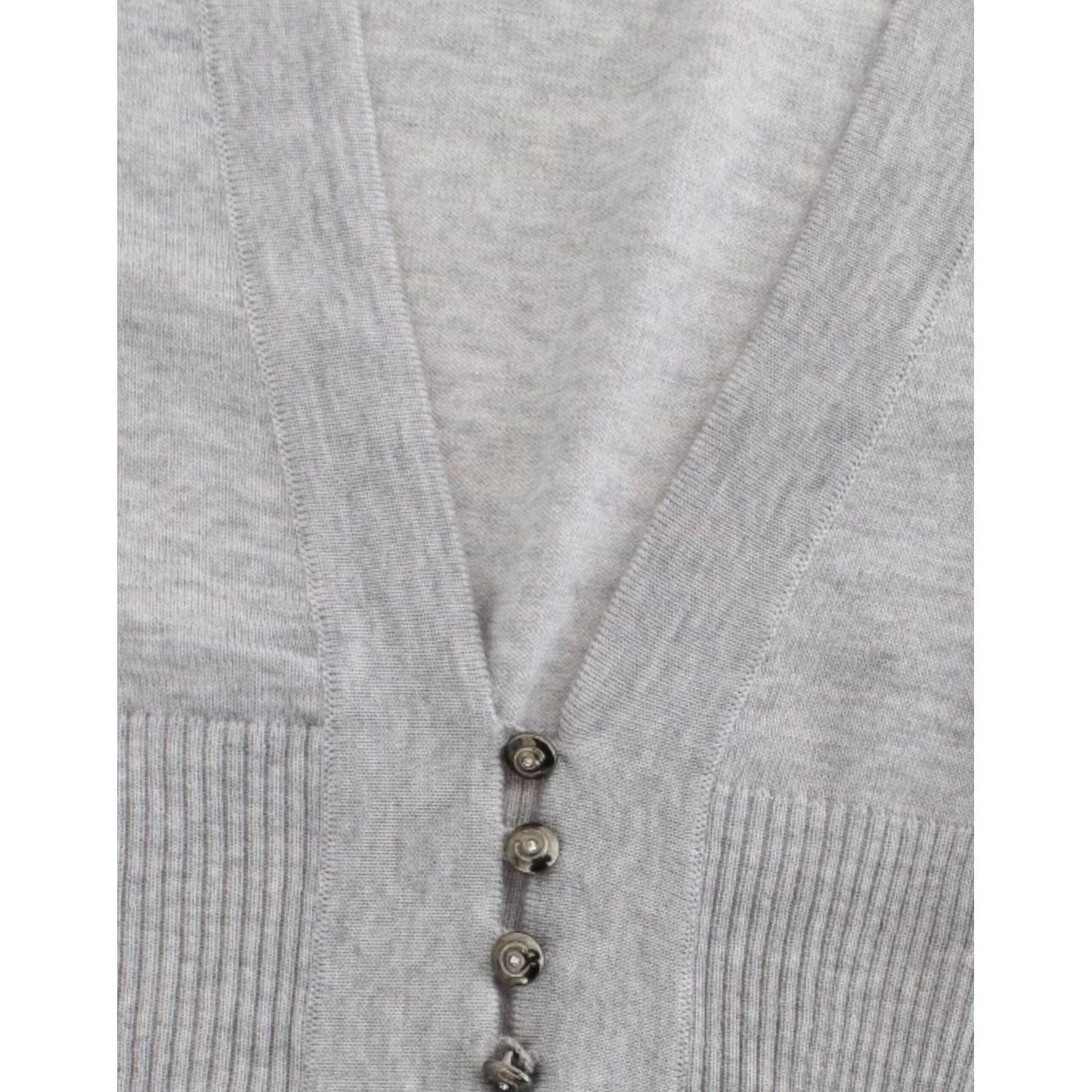 Cavalli Gray cropped wool cardigan