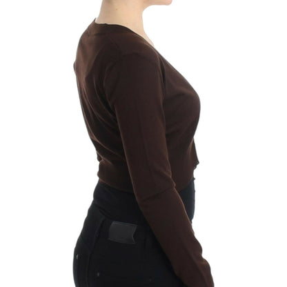 Cavalli Brown cropped wool cardigan