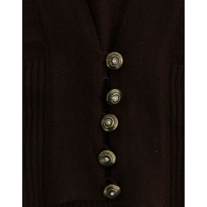 Cavalli Brown cropped wool cardigan