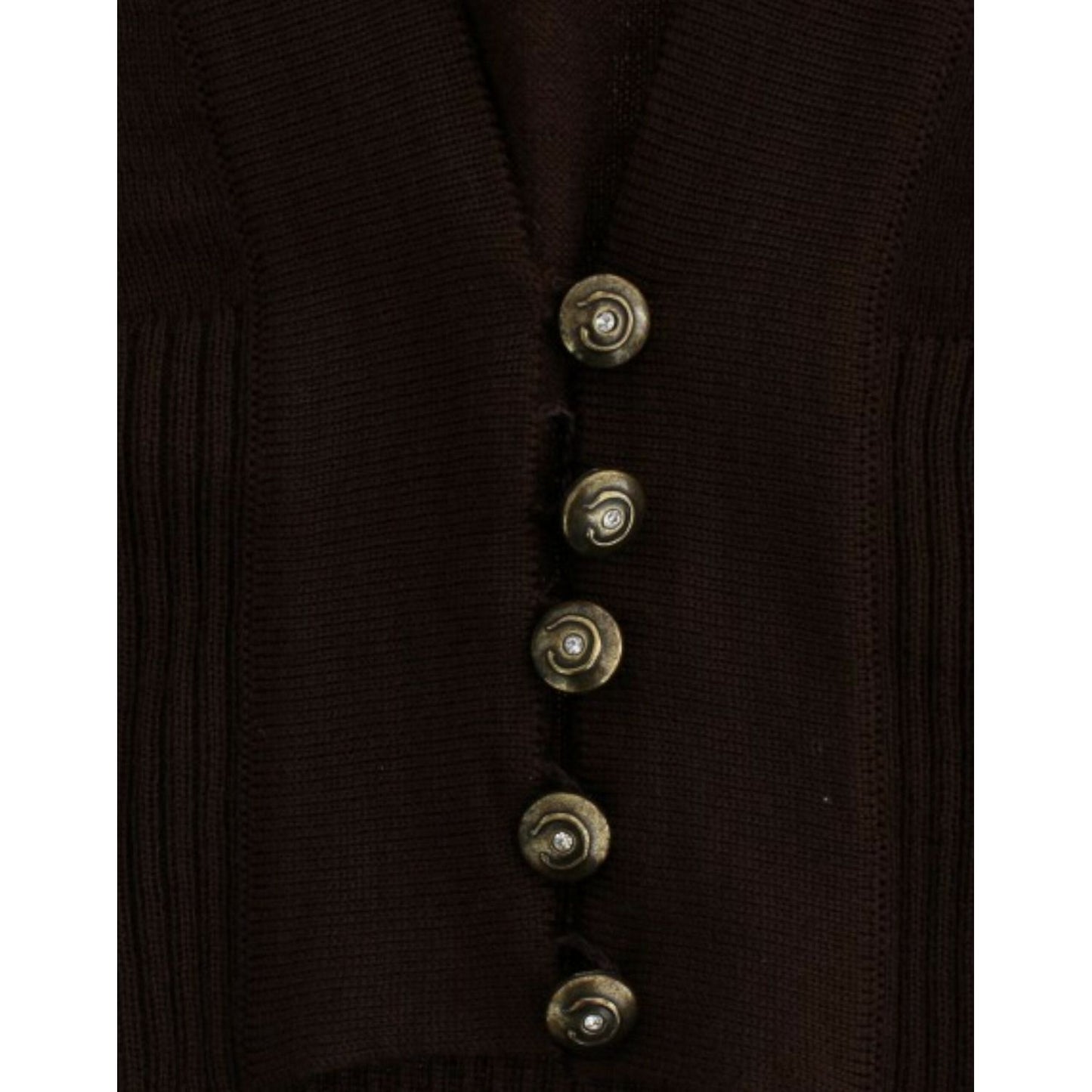Cavalli Brown cropped wool cardigan SIG11622-3