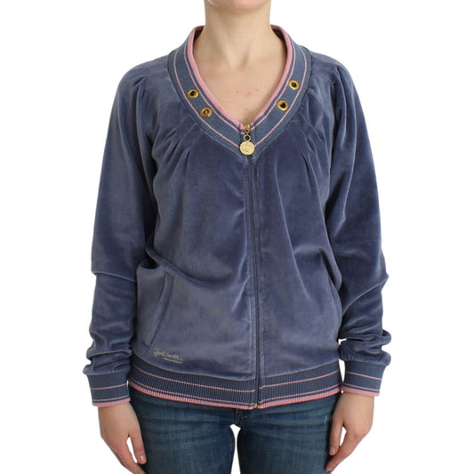 Cavalli Blue velvet zipup sweater SIG11841-2