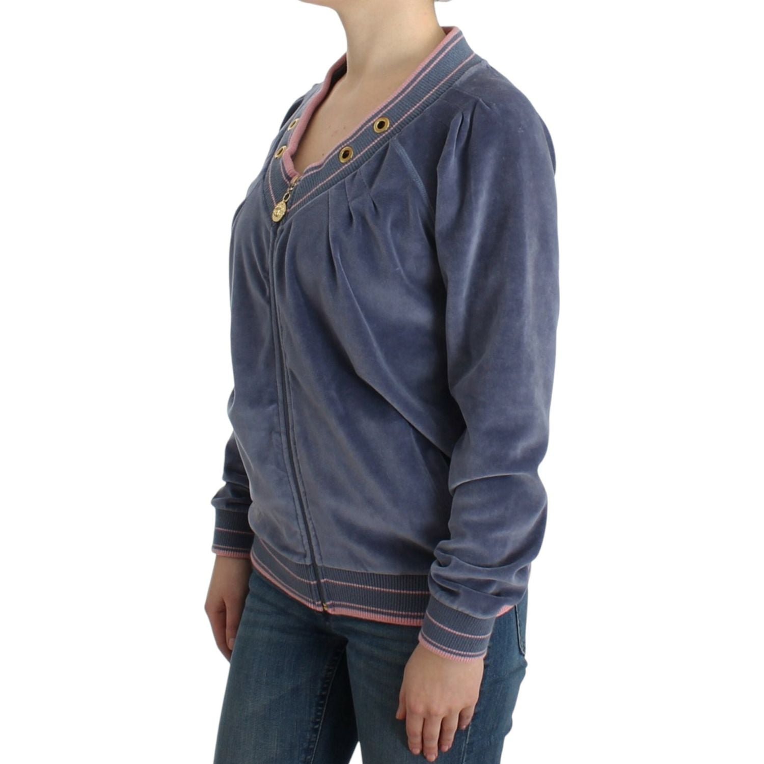 كارديجان كافالي الأنيق ذو السحاب الأزرق مع تفاصيل ذهبية