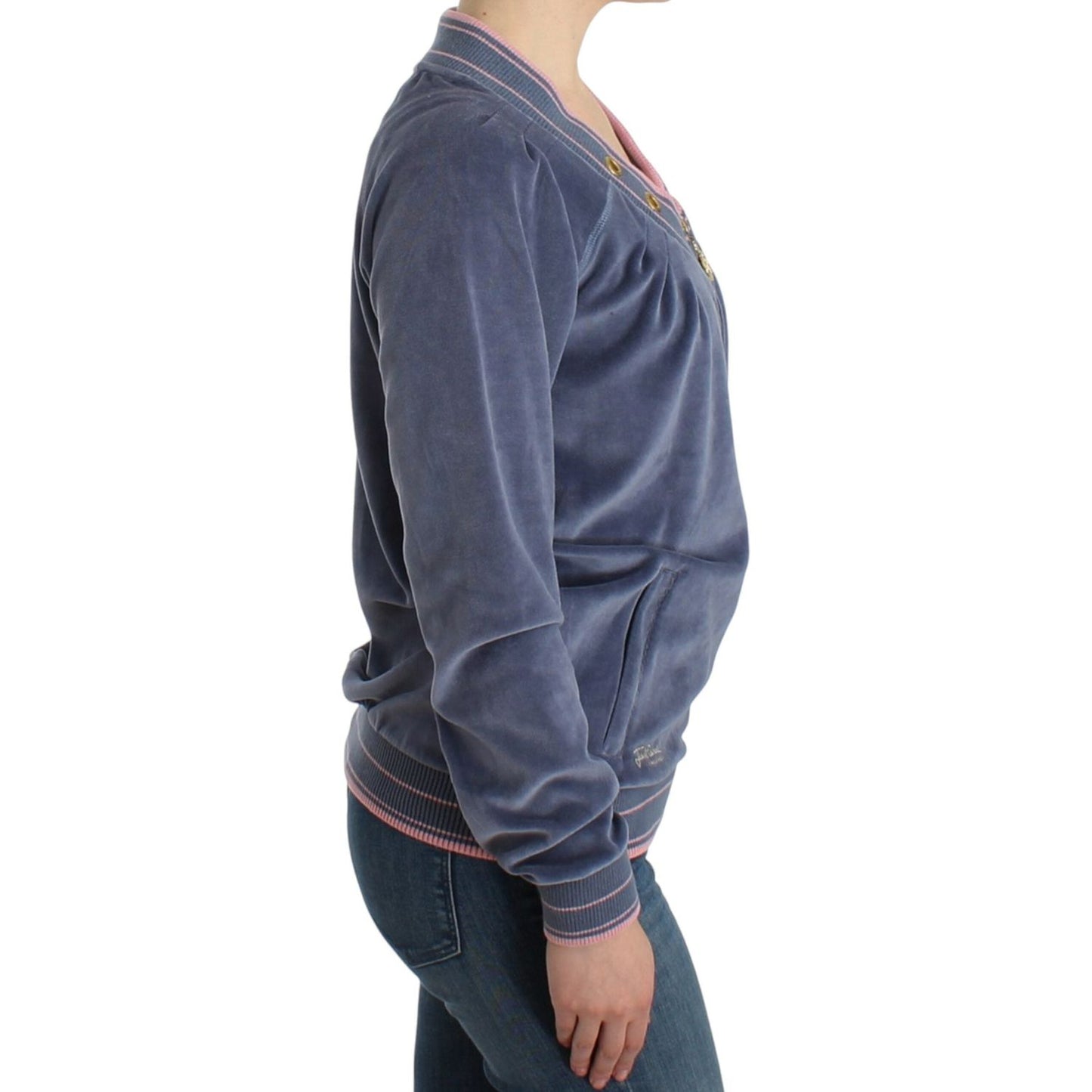 Cavalli Blue velvet zipup sweater SIG11841-2