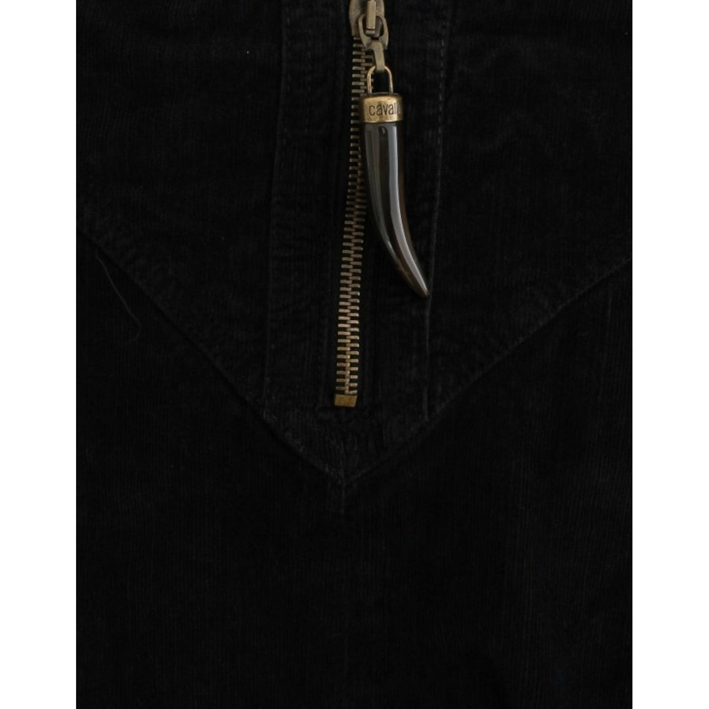 Cavalli Black Corduroy Pencil Skirt SIG11823-40