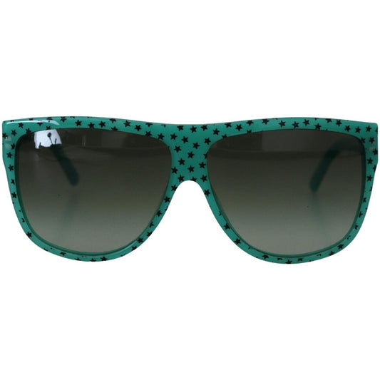 Dolce & Gabbana Green Stars Acetate Square Shades Sunglasses