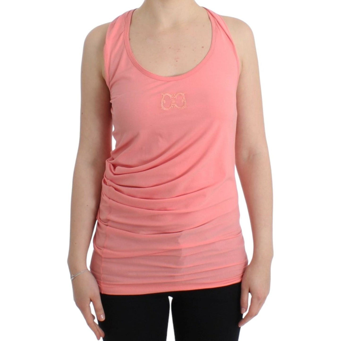 Cavalli Pink cotton tank top SIG11612-4