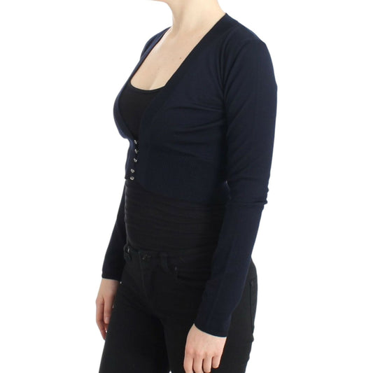 Cavalli Blue cropped wool cardigan SIG11623-2