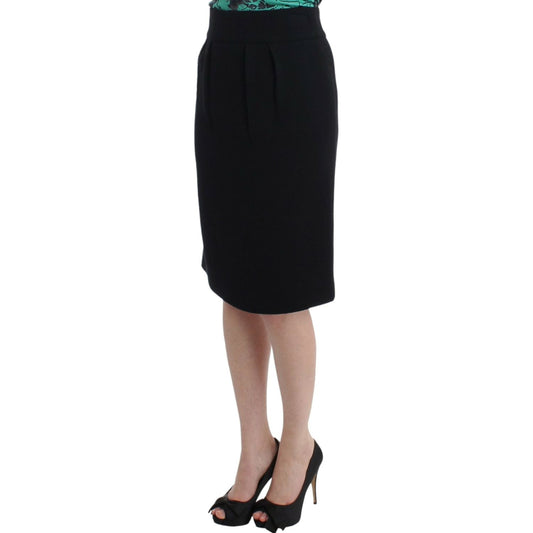 Cavalli Black wool pencil skirt SIG11633-2