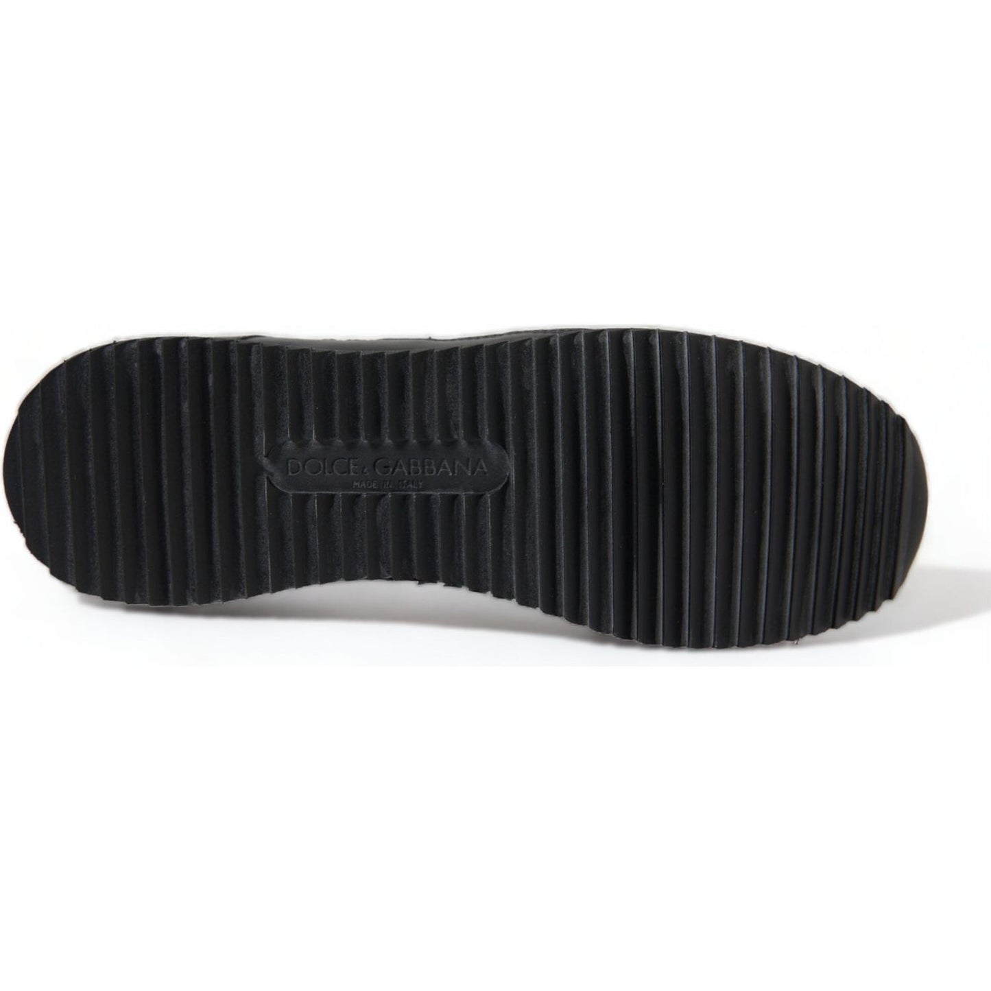 Dolce & Gabbana Black Floral Lace Leather Sneakers Shoes