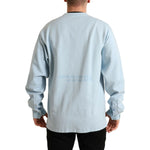 Dolce & Gabbana Light Blue Cotton Buttoned Pullover Sweater TSH84730-48