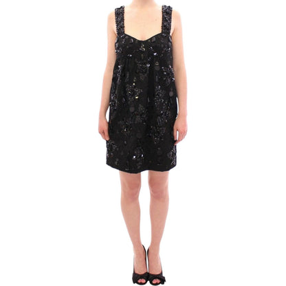Dolce & Gabbana Black floral crystal embedded dress