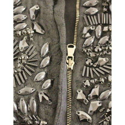 Dolce & Gabbana Black floral crystal embedded dress