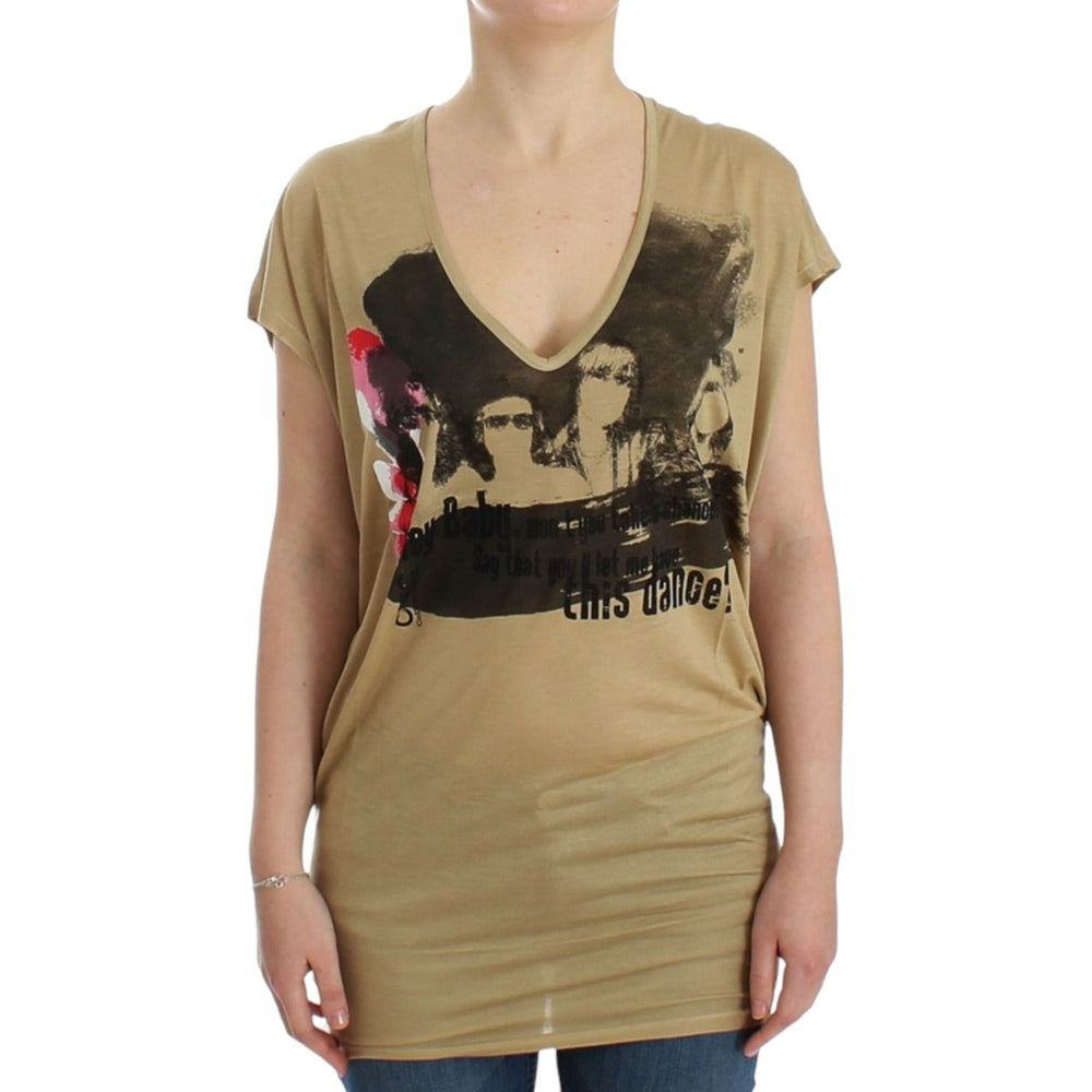 Costume National Beige motive print t-shirt SIG12528-1