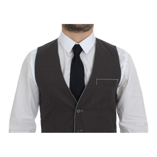 Dolce & Gabbana Gray Polka Dot Dress Vest Gilet Weste GSS15107-1