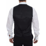 Dolce & Gabbana Gray Striped Wool Logo Vest Gilet Weste GSS12033-1