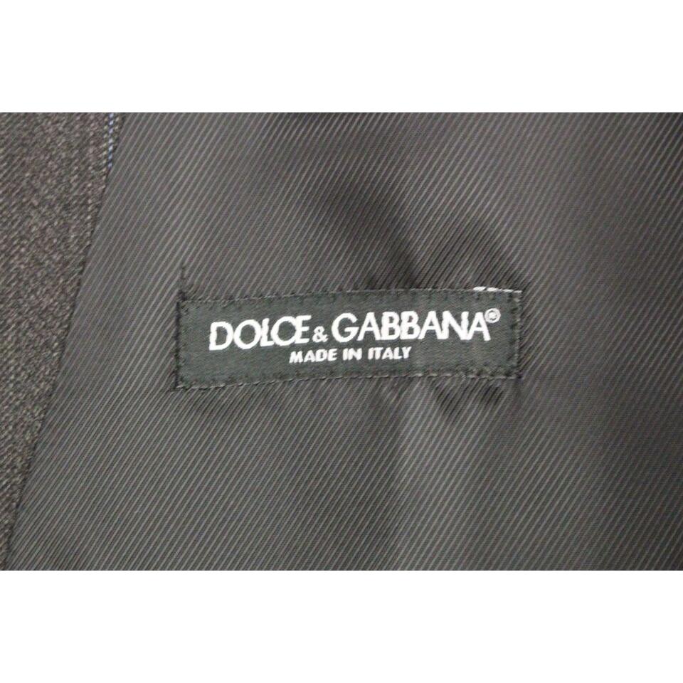 Dolce & Gabbana Gray Striped Wool Logo Vest Gilet Weste GSS12033-1