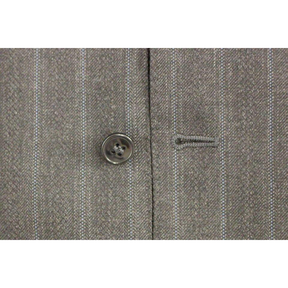 Dolce & Gabbana Gray Striped Wool Logo Vest Gilet Weste GSS12033-1