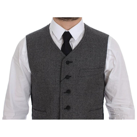 Dolce & Gabbana Gray Cotton Blend Logo Vest Gilet Weste GSS12044-1