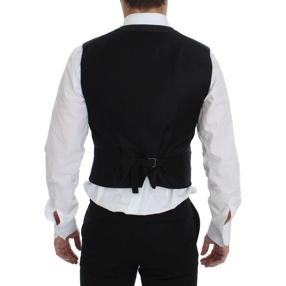 Dolce & Gabbana Gray Wool Blend Vest Gilet Weste