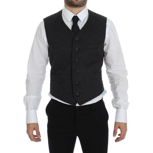 Dolce & Gabbana Gray Wool Blend Vest Gilet Weste GSS12042-1