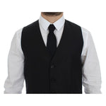 Dolce & Gabbana Gray Wool Silk Dress Vest Gilet Weste GSS12046-1