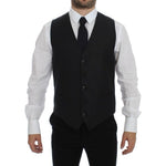 Dolce & Gabbana Gray Wool Silk Dress Vest Gilet Weste GSS12046-1