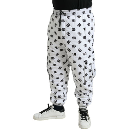 Dolce & Gabbana White Logo DG Print Men Jogger Sweatpants Pants