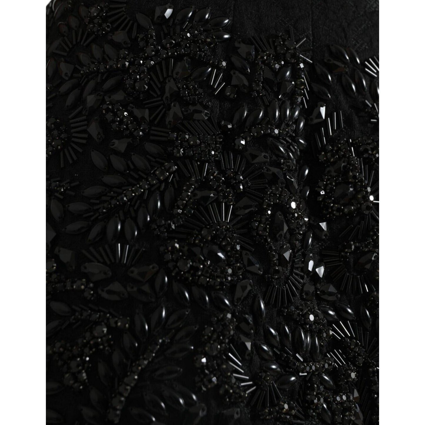 Dolce & Gabbana Black Crystal Handmade Knee Pencil Skirt GSD13659-42