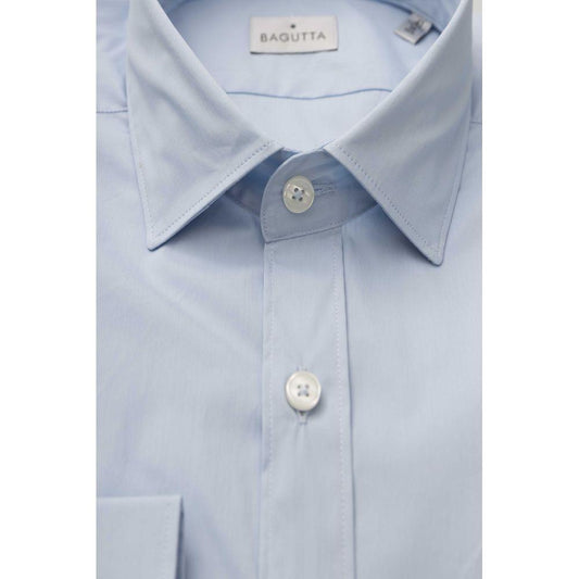 Bagutta Light Blue Cotton Men Shirt BA-23933-XL