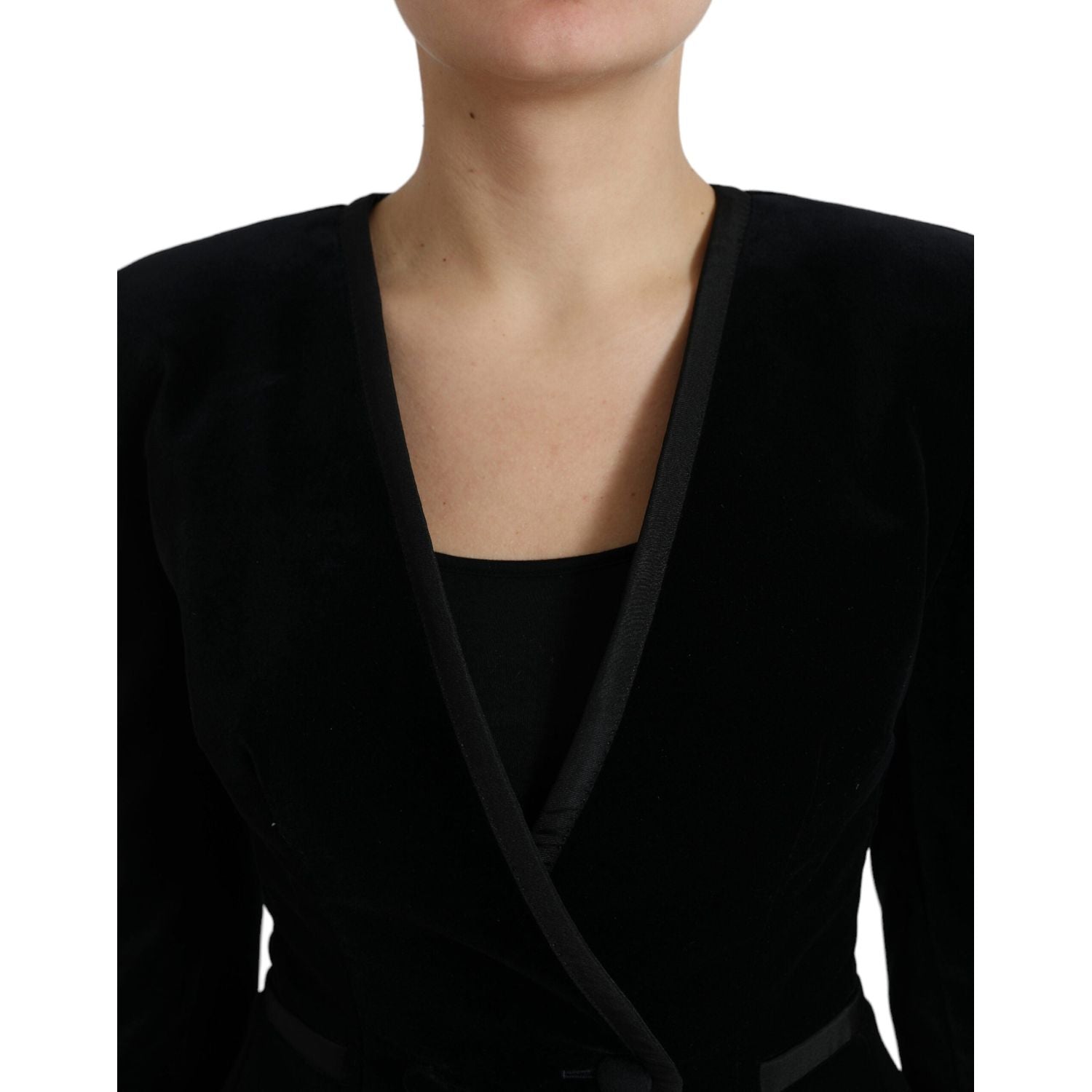 سترة أنيقة مزدوجة الصدر من القطن والحرير من دولتشي آند غابانا