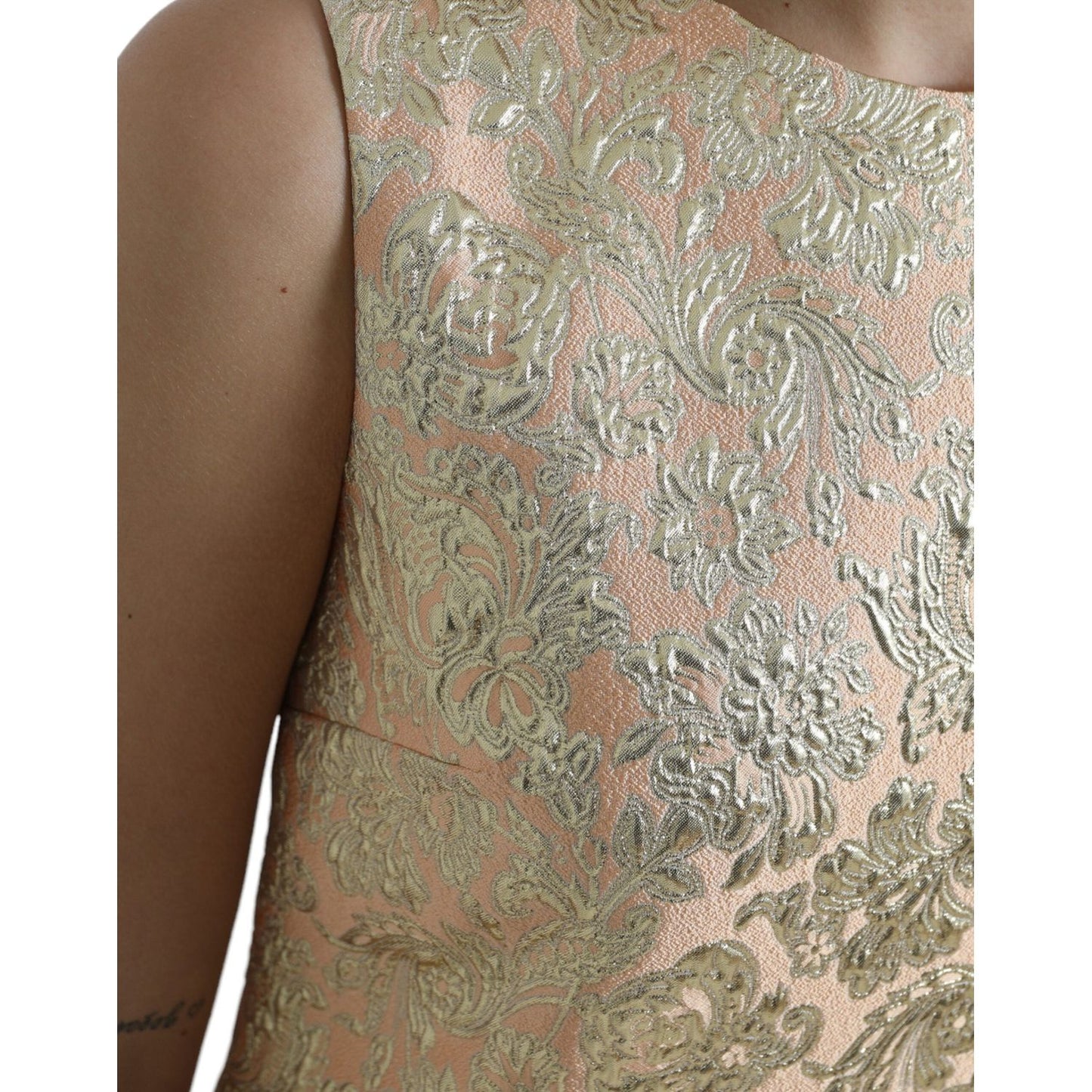 Dolce & Gabbana Metallic Floral Jacquard A-line Mini Dress DR28961-40