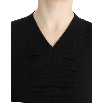Costume National Black V-neck wool sweater