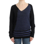Costume National Black striped V-neck sweater SIG12052-1