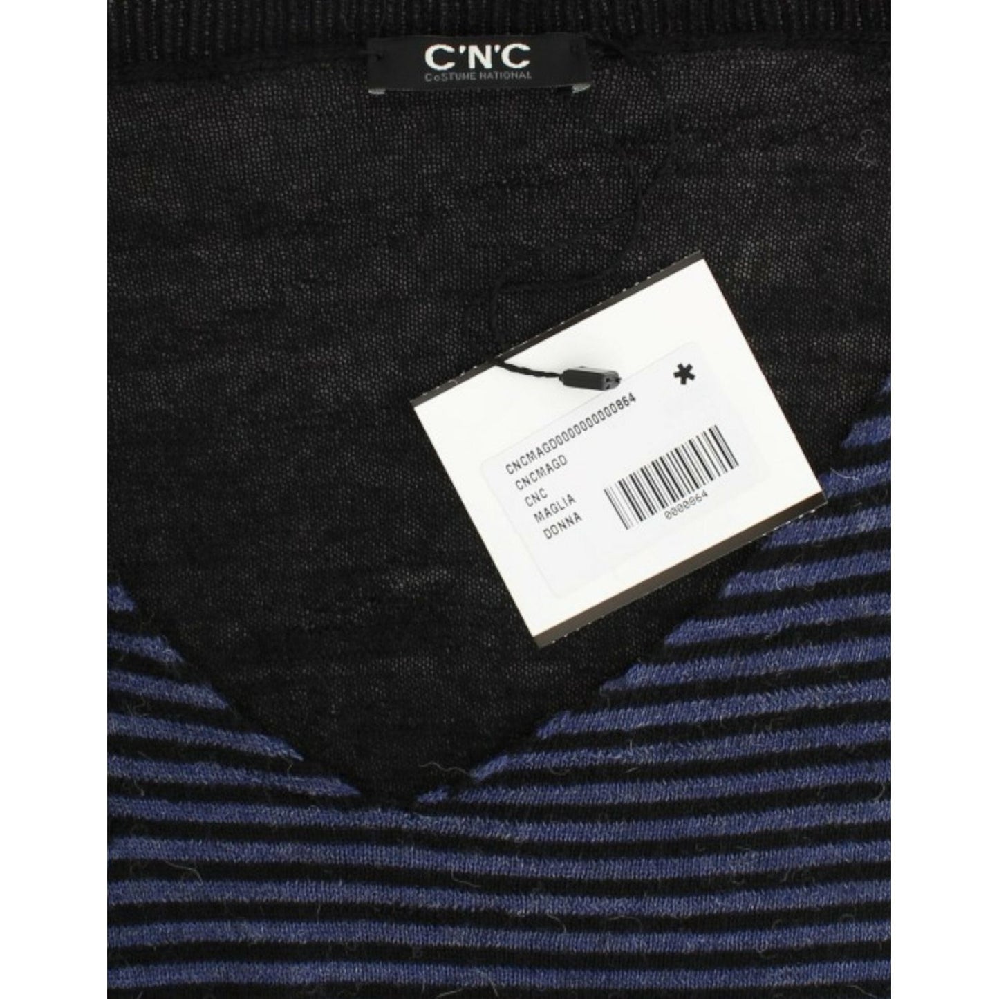 Costume National Black striped V-neck sweater SIG12052-1