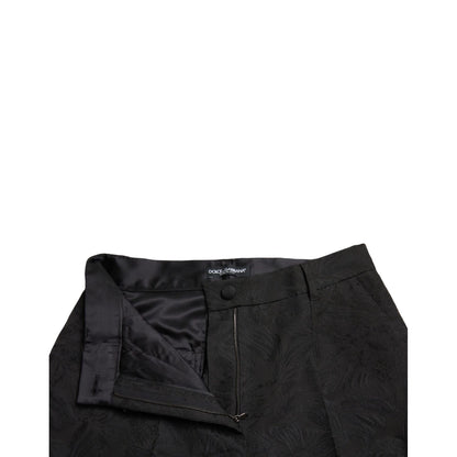 Dolce & Gabbana Black Polyester High Waist Tapered Pants