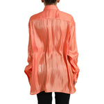 Dolce & Gabbana Peach Long Sleeve Button Down Blouse Top TSH84224-48