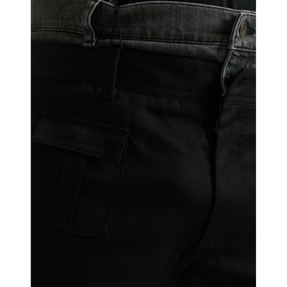 Dolce & Gabbana Black Gray Slim Cotton Denim Jeans Pants