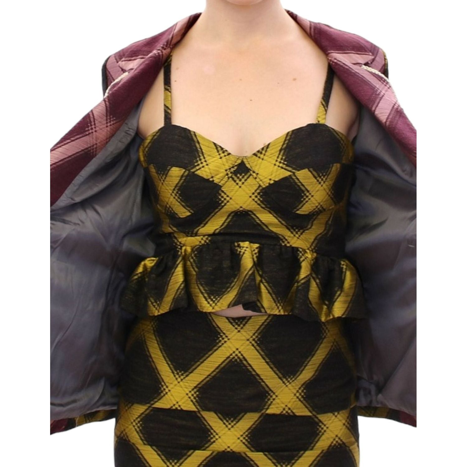 سترة بليزر منقوشة باللون الأرجواني الأنيق من House of Holland