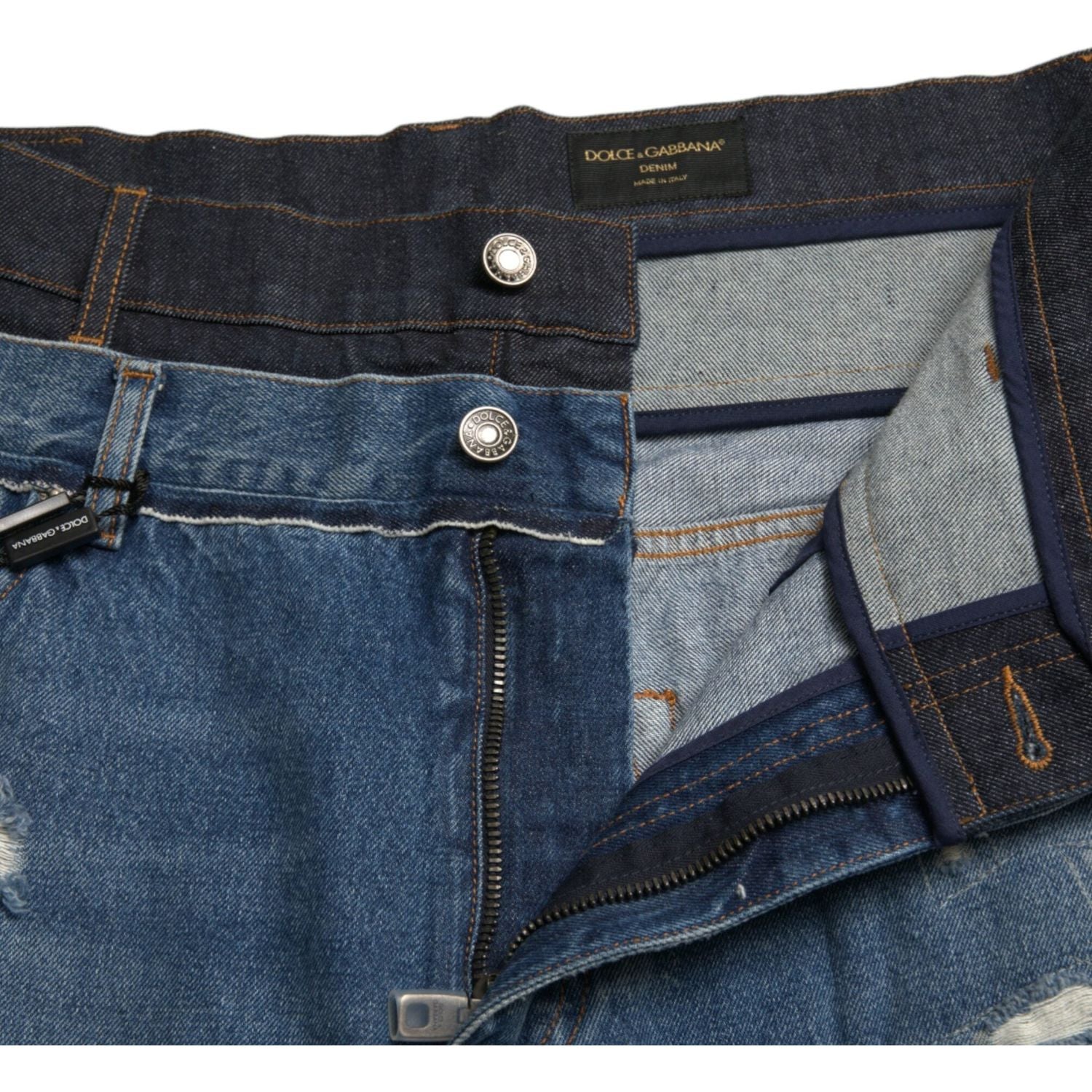Dolce & Gabbana Blue Tattered Cotton Men Denim Jeans