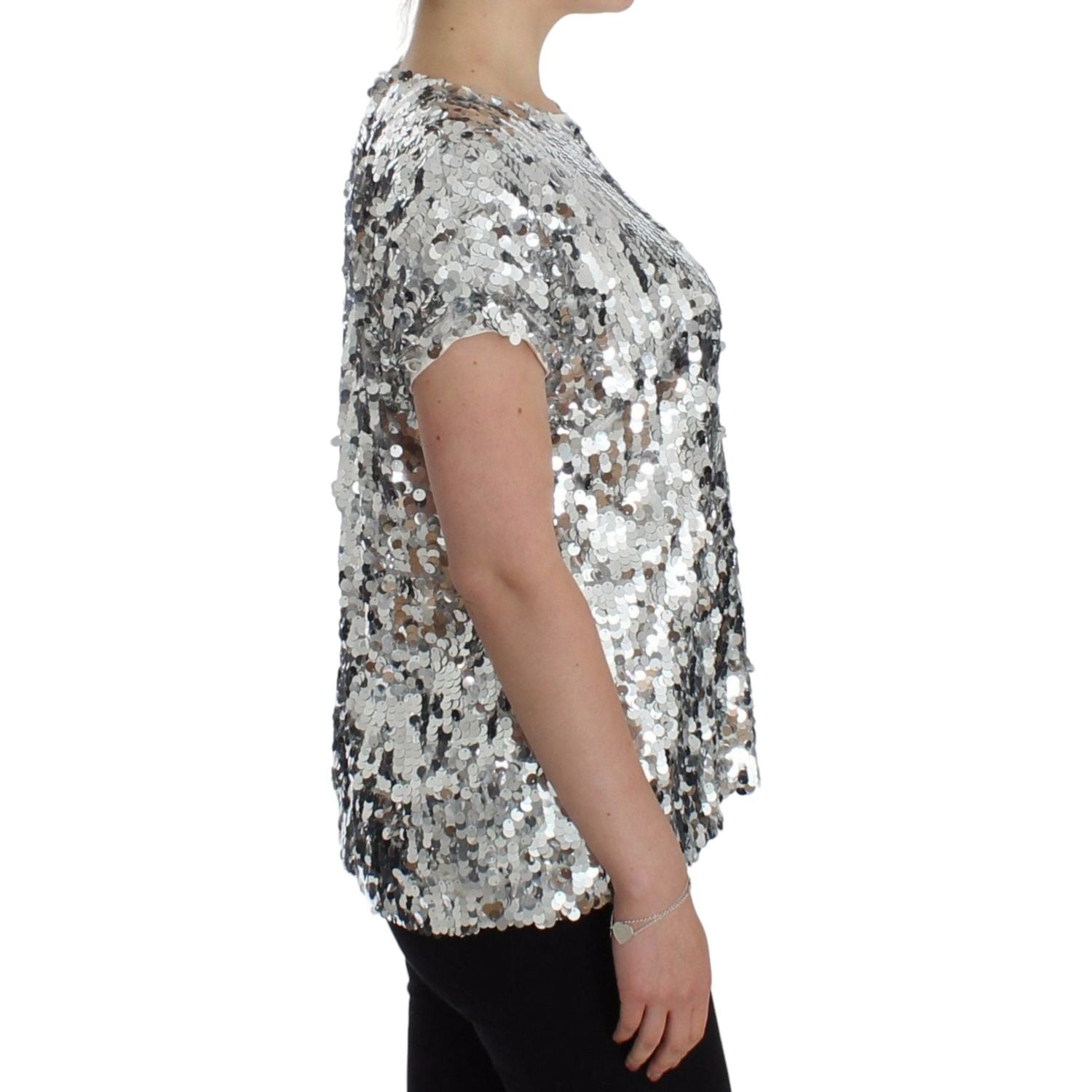 بلوزة سهرة مزينة بالترتر من مجموعة Enchanted Sicily من Dolce &amp; Gabbana