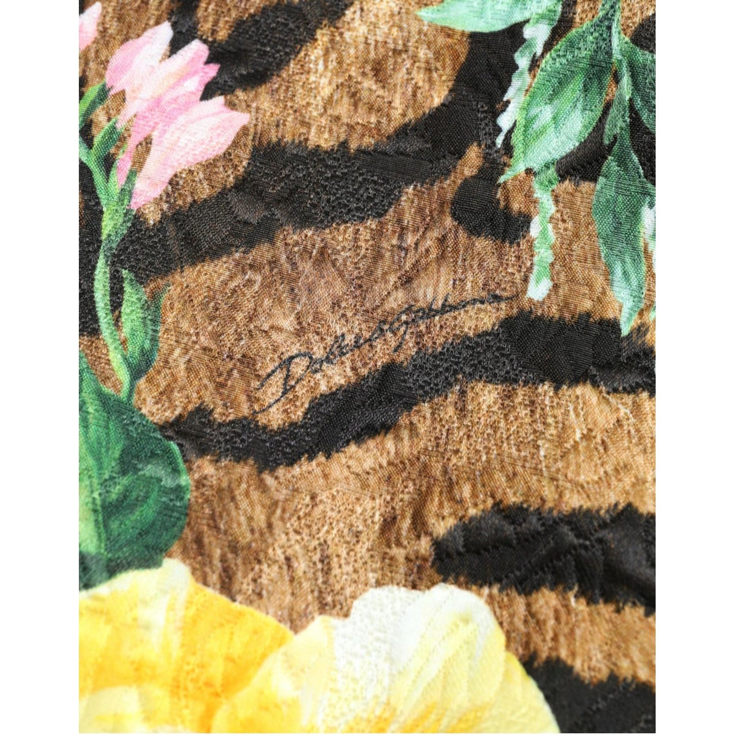 Dolce & Gabbana Multicolor Tiger Floral Print Shift Mini Dress DR281114-40